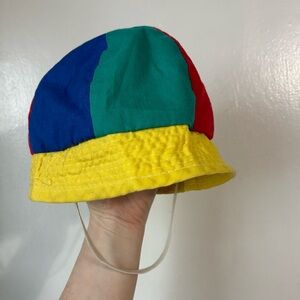 Vintage Baby Primary Rainbow Colorblock Bucket Hat
